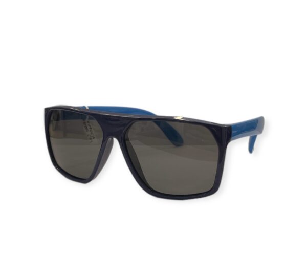 sunglasses eppoca kids square shape navy blue plastic frame blue temples grey polarized lenses uv protection