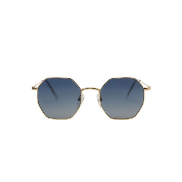 sunglasses funky buddha men women unisex polygonal shape gold metallic frame gradient blue polarized lenses uv protection