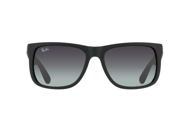 sunglasses rayban men women unisex square shape matte black plastic frame gradient grey lenses uv protection