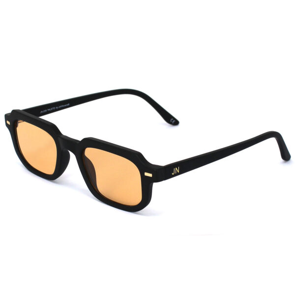 sunglasses johnocera men women unisex square shape black acetate orange polarized lenses uv protection