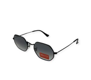 sunglasses 3guys men women unisex polygonal metallic frame black color gradient grey lenses antireflective coat uv protection