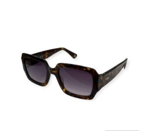 sunglasses riska women square shape brown havana acetate gradient grey lenses uv protection