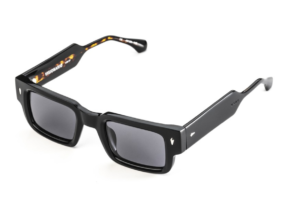 sunglasses visionario men square shape black acetate grey polarized lenses uv protection