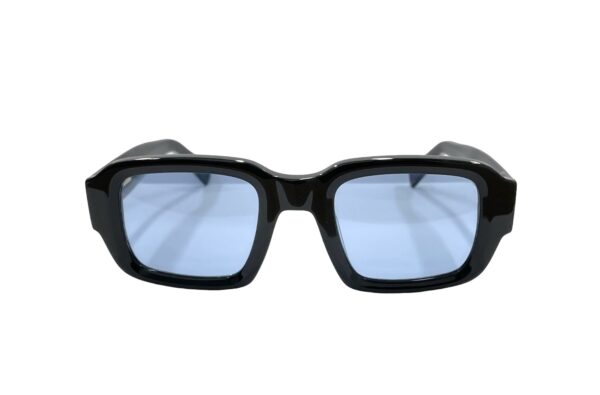 sunglasses zeus dione men women unisex square shape black acetate aqua lenses by zeiss uv protection