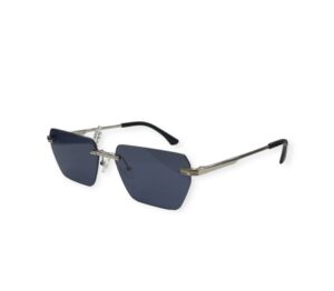 sunglasses tailor made men women unisex square shape silver metallic griff frame grey lenses antireflective coat uv protection