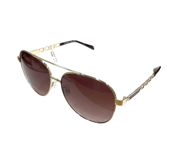 sunglasses karen millen women aviator shape gold metallic frame brown lenses uv protection