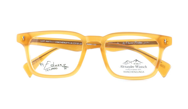 eyeglasses alexander wintsch men women unisex square shape beige acetate (honey brown)