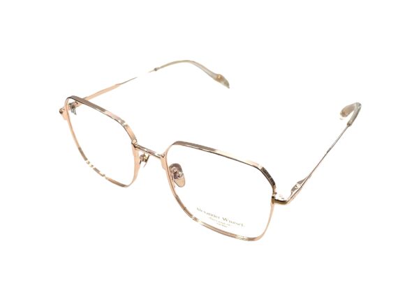 eyeglasses alexander wintsch women square shape rose gold metallic frame