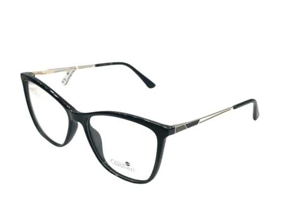 eyeglasses cavallieri women butterfly shape black acetate gold metal temples