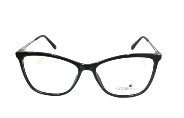 eyeglasses cavallieri women butterfly shape black acetate gold metal temples