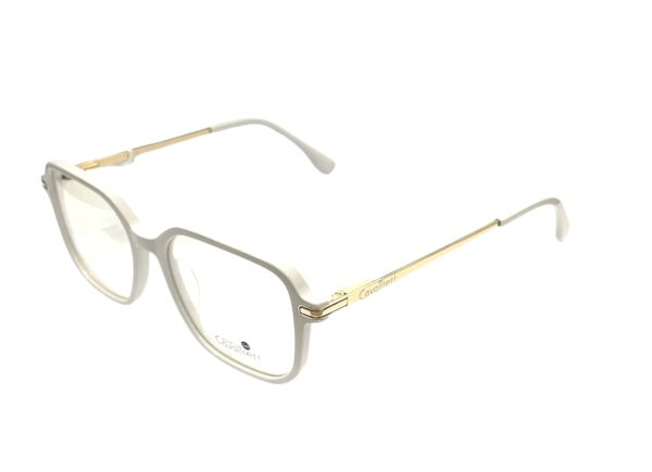 eyeglasses cavallieri women square shape white acetate gold metal temples