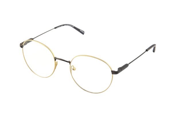 eyeglasses charmossas men women unisex round shape matte gold metallic frame bronze temples and bridge