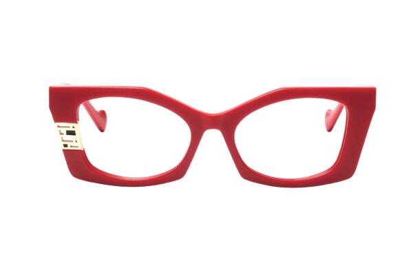 eyeglasses kreuzberkinder women buttefly shape red acetate gold metallic detail