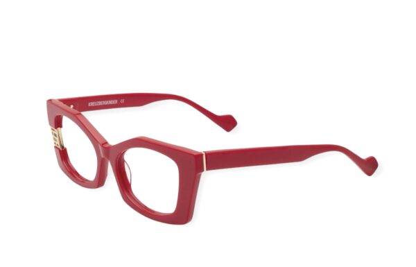 eyeglasses kreuzberkinder women buttefly shape red acetate gold metallic detail