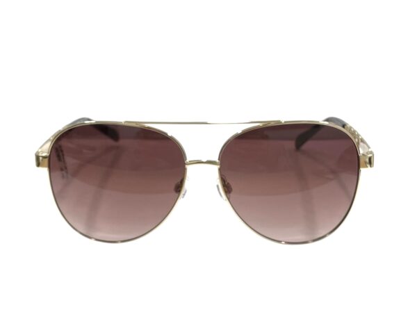 sunglasses karen millen women aviator shape gold metallic frame brown lenses uv protection