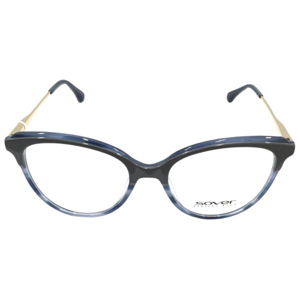 eyeglasses sover women butterfly shape grey and blue bicolor with gold metallic temples