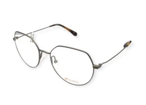 eyeglasses 27 degrees round shape gun metal metallic frame