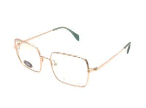 eyeglasses 27 degrees women square shape rose gold metallic frame