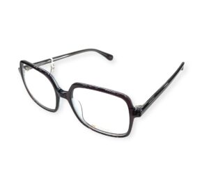 eyeglasses 27 degrees square shape women dark brown acetate