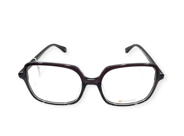 eyeglasses 27 degrees square shape women dark brown acetate