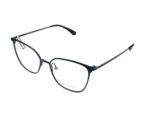 eyeglasses 27 degrees women butterfly shape blue petrol metallic frame