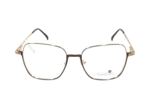 eyeglasses cavallieri women square shape gold and brown metallic frame