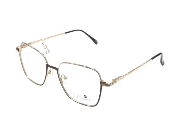 eyeglasses cavallieri women square shape gold and brown metallic frame