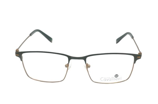 eyeglasses cavallieri men square shape green and bronze metallic frame