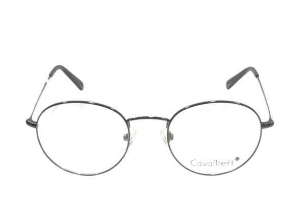 eyeglasses cavallieri men women unisex round shape black metallic frame