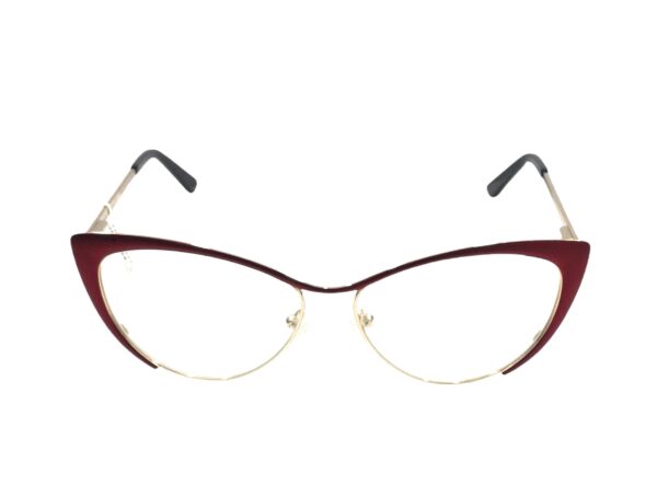 eyeglasses jean cleef women butterfly shape burgundy and gold metallic frame