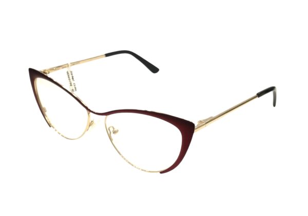 eyeglasses jean cleef women butterfly shape burgundy and gold metallic frame