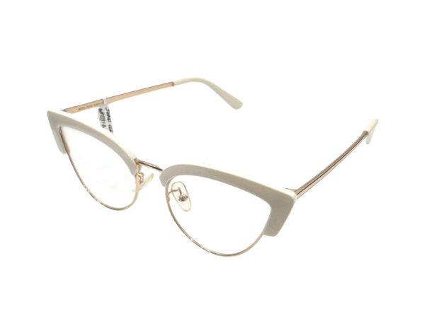 eyeglasses jean cleef women butterfly shape acetate and metallic frame white and gold color