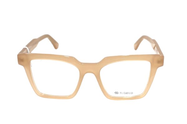 eyeglasses el greco women square shape beige acetate