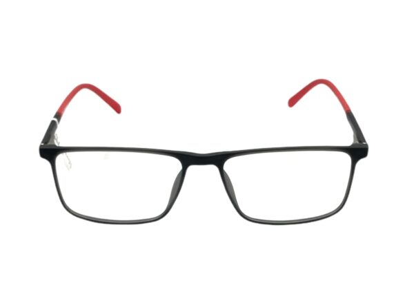 eyeglasses monte napoleone kids square shape black plastic frame red temples