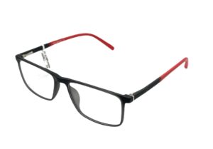 eyeglasses monte napoleone kids square shape black plastic frame red temples