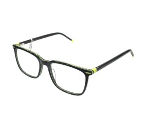 eyeglasses monte napoleone men square shape black acetate fluo green details