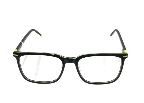 eyeglasses monte napoleone men square shape black acetate fluo green details