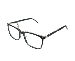 eyeglasses monte napoleone men square shape black acetate white details