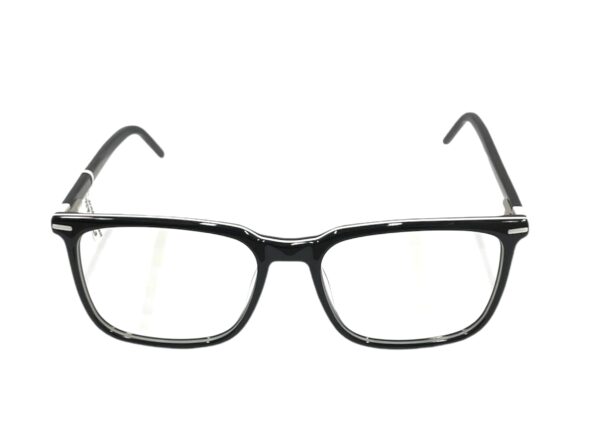 eyeglasses monte napoleone men square shape black acetate white details