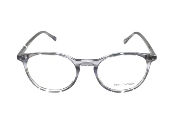 eyeglasses monte napoleone men round shape transparent grey acetate