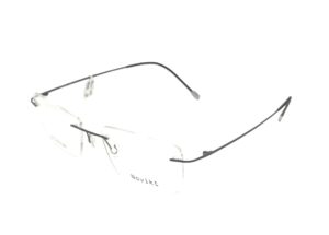 eyeglasses novikt men griff rectangular shape carbon grey metalliv frame