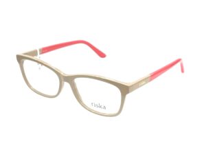 eyeglasses riska women butterfly shape beige acetate pink temples