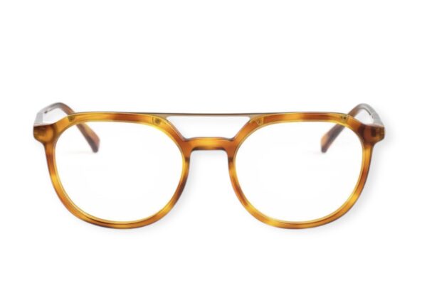 eyeglasses roxy men round shape honey brown acetate gold metallic bridge