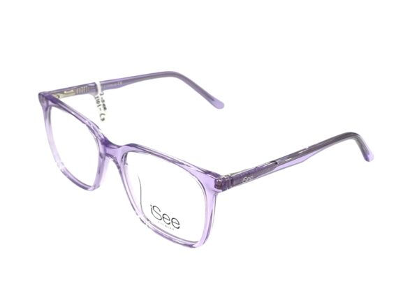 eyeglasses isee kids girls square shape transparent purple acetate