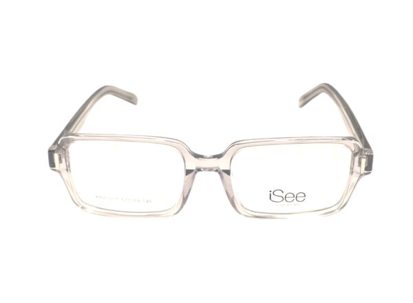 eyeglasses isee men rectangular shape transparent grey acetate