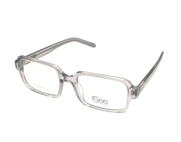 eyeglasses isee men rectangular shape transparent grey acetate