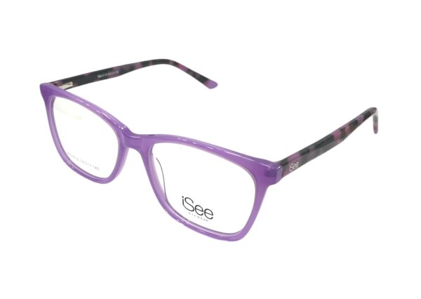 eyeglasses isee women square shape purple acetate