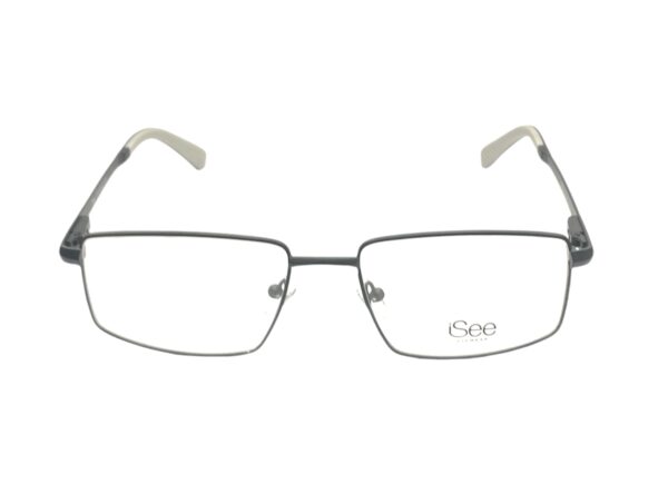 eyeglasses isee men rectangular shape black metallic frame