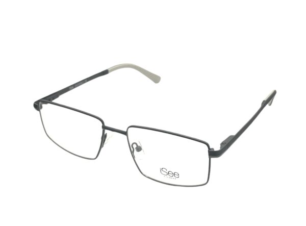 eyeglasses isee men rectangular shape black metallic frame