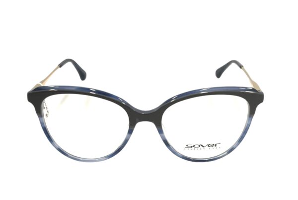 eyeglasses sover women butterfly shape grey and blue acetate gold metallic temples